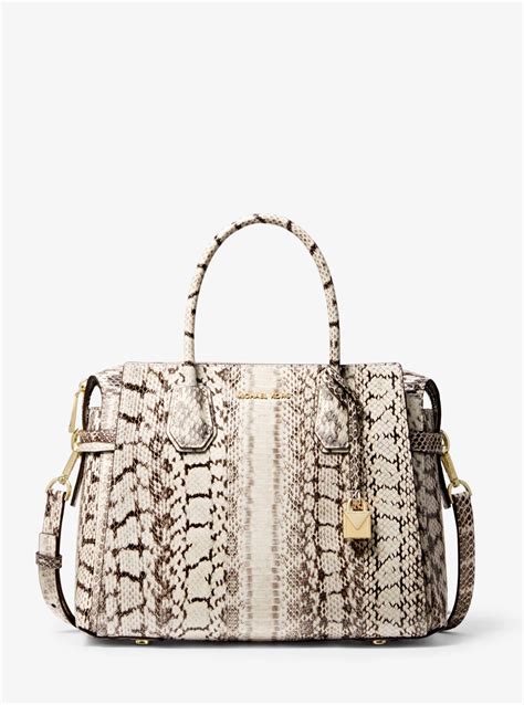 michael kors snakeskin mercer bag